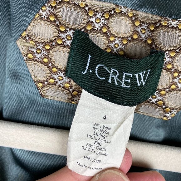 J Crew Thinsulate Wool Peacoat Trench Wool Black Coat Jacket Women's Size 4 - Picture 4 of 12